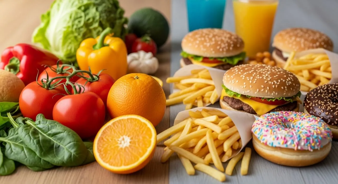 Alimentos sanos vs no sanos