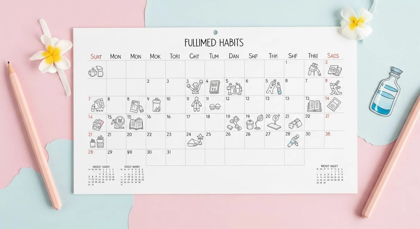 Calendario con marcas diarias de pequeños logros