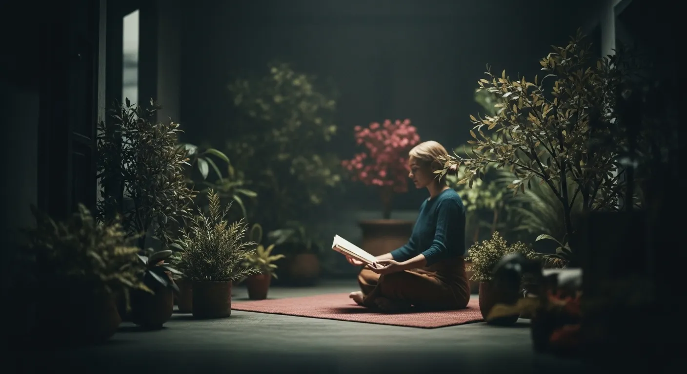 Persona leyendo y meditando