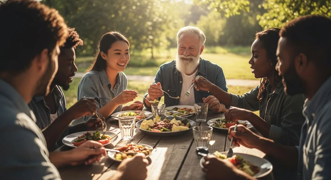 Personas compartiendo una comida