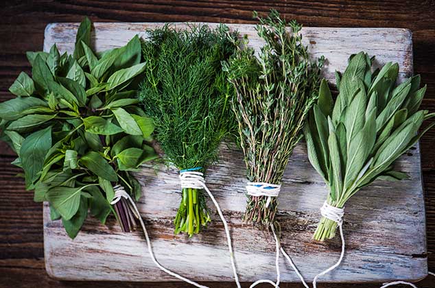hierbas frescas para cocinar